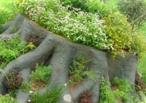 Пень у ландшафтному дизайні та ідеї його використання для прикраси ділянки