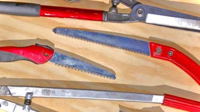 Садовий інвентар для обрізки дерев ніж підрівняти кущі